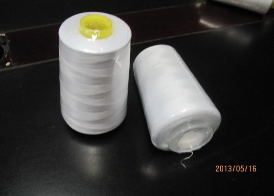Raw White 100% Polyester Cone Sewing Thread With Heat Treated